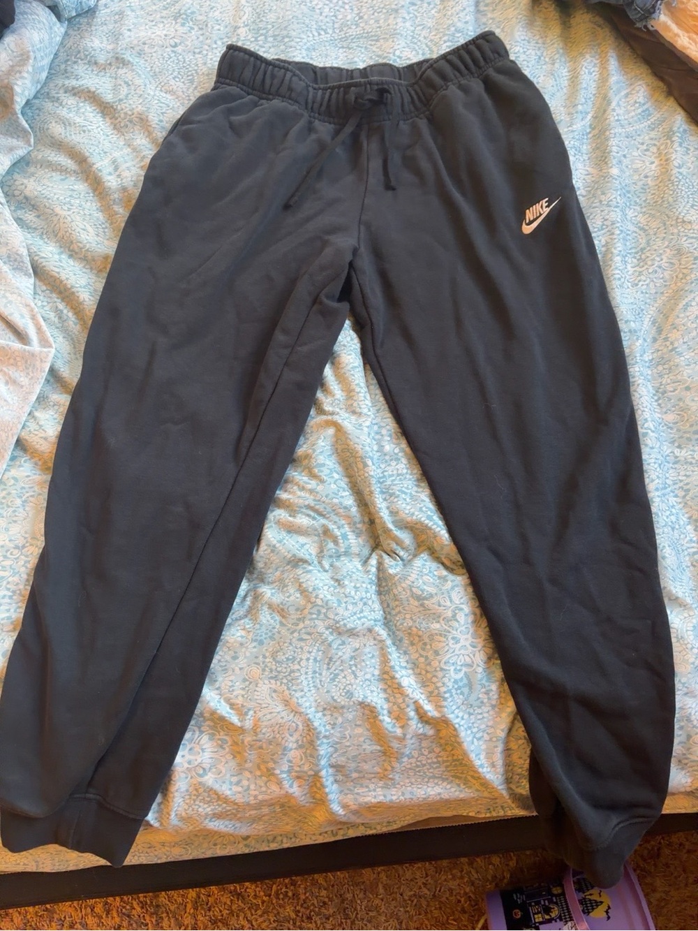 Nike Black Woman’s Jogger Sweatpants with White Swoosh